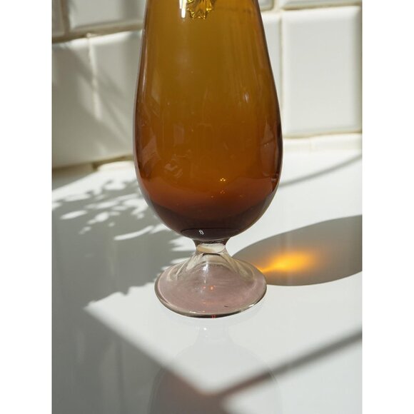 Vintage Pilgrim Art Glass Amberina Ewer – 10.25" Blown Glass Pitcher with Clear - Picture 3 of 10